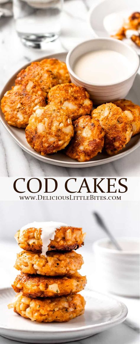 Cod Fish Recipes Baked, Cod Fish Cakes, Cakes With Lemon, Cod Cakes, Fish Patties, Cod Fish Recipes, Fish Cakes Recipe, Fish Recipes Baked, Fish Dinner Recipes