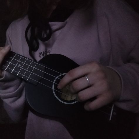 #aesthetics #ukulele #aestheticsukulele #dark #darkaesthetics Music Aesthetic Ukulele, Ukulele Astethic, Girl With Ukulele Aesthetic, Aesthetic Ukulele, Ukulele Aesthetic, Ukulele Fingerpicking Songs, Ukulele Art, Small Guitar