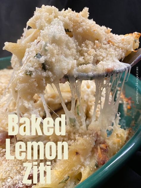 Olla-Podrida: Lemon Baked Ziti White Almond Cakes, Baked Ziti With Chicken, Ziti Pasta, Ziti Recipes, Freezer Meal Planning, Lemon Pasta, Baked Ziti, Almond Cakes, Lifestyle Inspiration