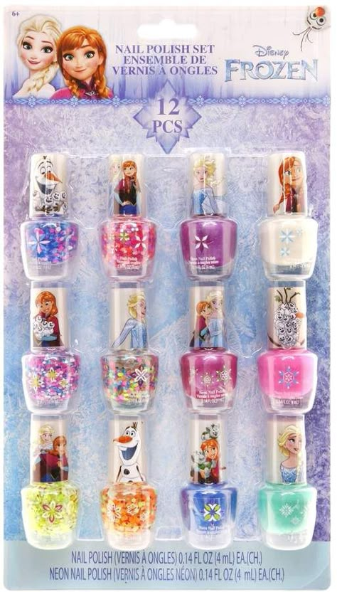 Disney's Frozen Anna & Elsa Nail Polish Set Elsa Stuff, Disney Frozen Nails, Elsa Toys, Disney Frozen Toys, Frozen Nails, Anna Und Elsa, Disney Princess Toys, Frozen Toys, Makeup Kit For Kids