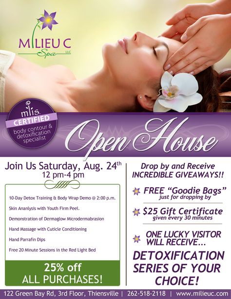 . Botox Business, Massage Intake Forms, Open House Ideas, Glymed Plus, 10 Day Detox, Massage Logo, Spa Marketing, Grand Opening Party, Spa Life