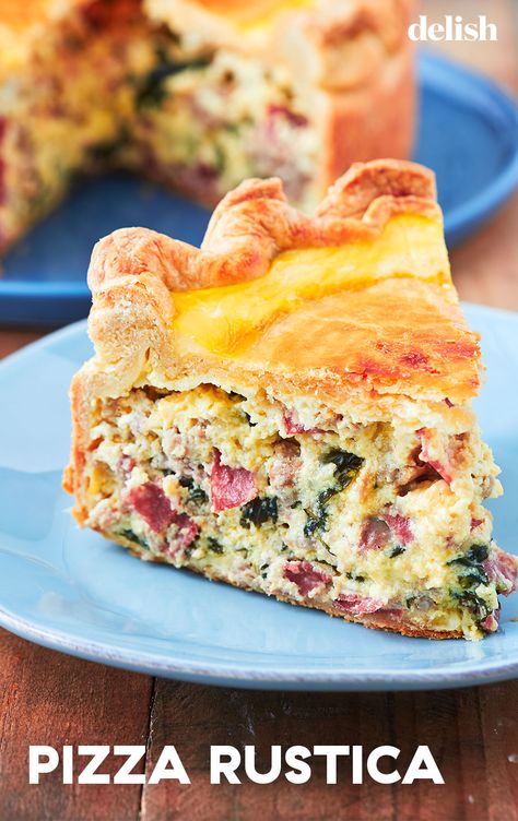 This Italian quiche is the perfect Easter brunch entree. Get the recipe from Delish.com. #recipe #easy #italian #easter #crust #ricotta Bread Machine Mixes, Italian Easter Pie, Easter Pie, Pizza Rustica, Italian Easter, King Food, King Arthur Flour, Hash Brown, Quiche Recipes