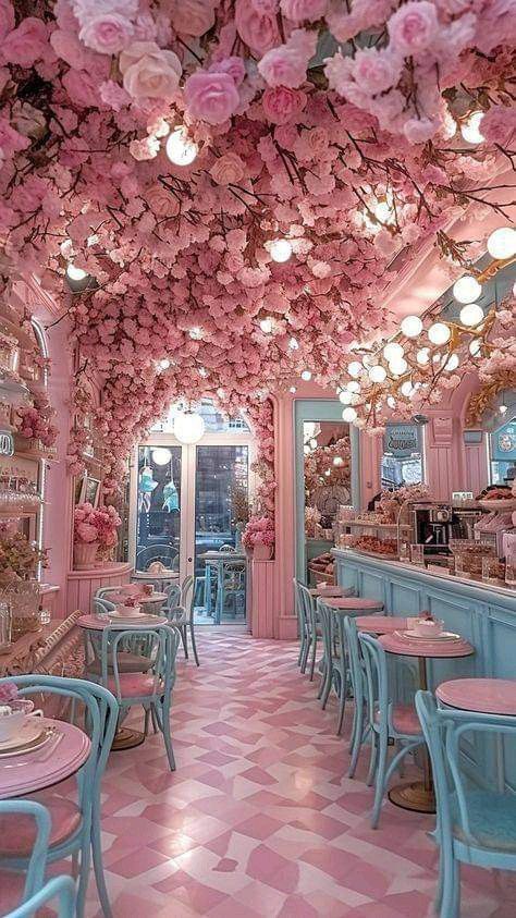 Cake Shop Design, Tea Business, Pink Cafe, Furniture Architecture, Cafe Shop Design, Night Beauty, Classy Decor, Cute Cafe, Decoration Furniture