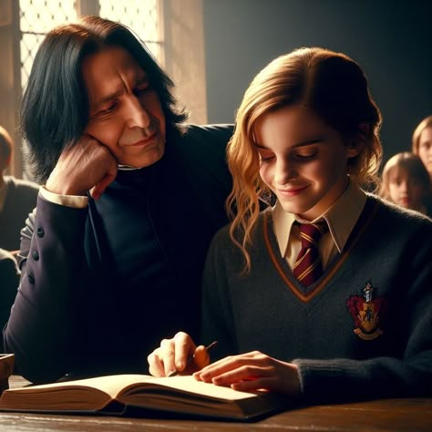 Professor Snape Fanart, Snape X Hermione, Harry And Hermione Kiss, Snape Hermione, Severus Snape Hermione Granger, Hermione Granger Fanart, Hermione Fan Art, Snape Fan Art, Snape And Hermione