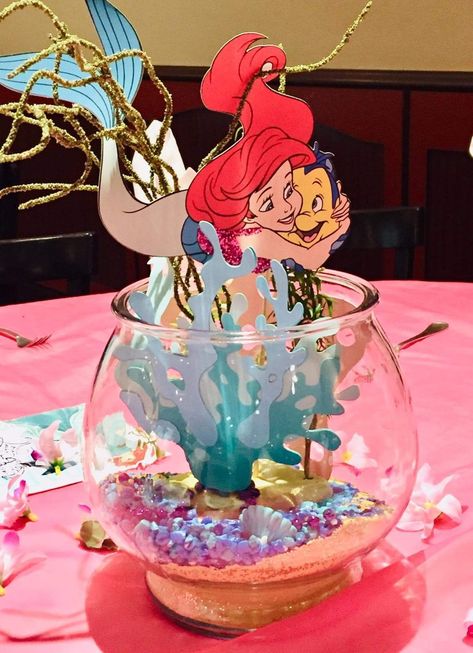 Ariel Party Centerpiece, Ariel Birthday Party Table Decor, Ariel Birthday Centerpieces, Ariel Birthday Party Centerpieces, Ariel Themed Birthday Party Decoration, Little Mermaid Birthday Centerpieces, Little Mermaid Table Centerpieces, Ariel Bday Party Ideas, The Little Mermaid Centerpieces