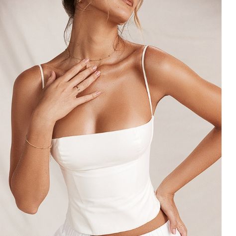 Are You Am I Corset, White Going Out Top, House Of Cb Top, Clubwear Tops, White Corset Top, Wedding Corset, Black Corset Top, White Corset, Womens Camisoles