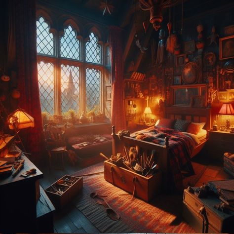 warm bedroom vibes 🛌🌞 #ravenclaw #hogwarts Hogwarts Bedroom Ravenclaw, Ravenclaw Common Room Hogwarts Legacy, Hogwarts Ravenclaw Common Room, Ravenclaw Common Room Bedrooms, Hogwarts Aesthetic Ravenclaw Common Room, Magical Bedroom, Castle Bedroom, Warm Bedroom, Ravenclaw