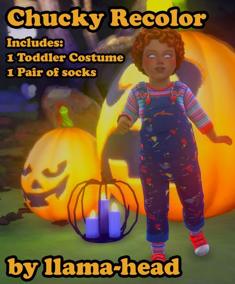 Sul Sul! on Tumblr Chucky Sims 4 Cc, Toddler Chucky Costume, Zombie Christmas, Sims 4 Toddler Clothes, Chucky Costume, Sims 4 Men Clothing, Sims Wallpaper, Sims 4 Toddler, Toddler Costumes