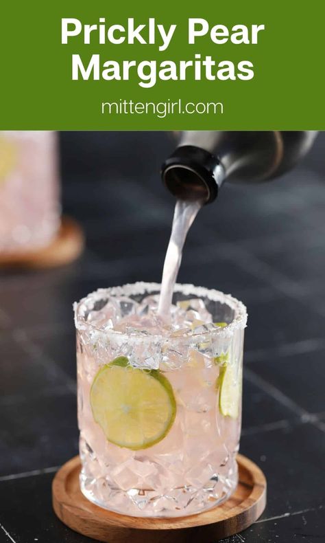 Prickly Pear Liqueur, Spicy Prickly Pear Margarita, Pear Tequila Cocktail, Prickly Pear Vodka Drinks, Prickly Pear Margarita Recipe, Prickly Pear Cocktail Recipes, Pear Vodka Drinks, Pear Margarita Recipe, Vodka Margarita