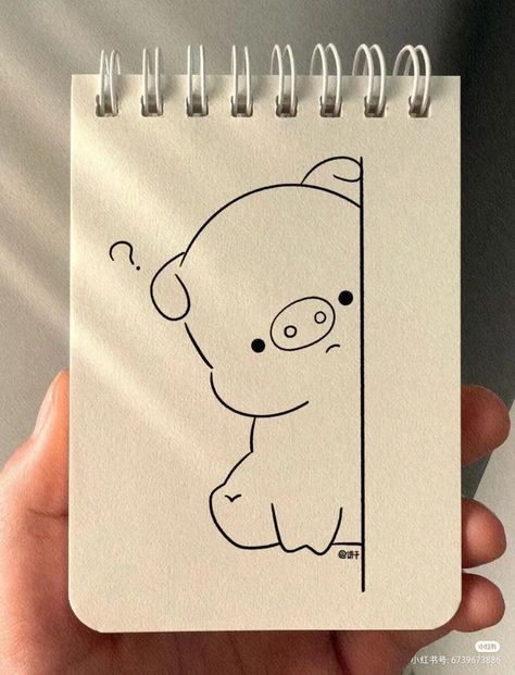 Mini Cute Drawings Aesthetic Easy, Small Cute Designs, Sketch Book Ideas Aesthetic Cute, Cute Small Drawings Doodles Simple, Ideas De Dibujos Aesthetic Faciles, Cute Things To Doodle, Mini Sketchbook Ideas, Simple Arts, Pig Drawing