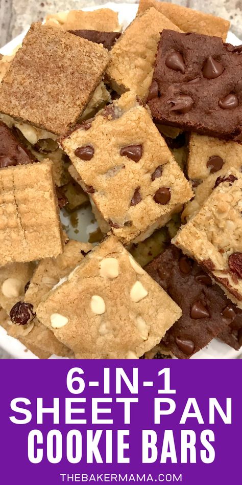 Cookies For Large Crowds, Pan Cookies Bars, Sheet Pan Sugar Cookies, One Cookie Dough Multiple Cookies, Sheet Cookies Recipe, One Dough Multiple Cookies, Large Batch Cookies, Sheet Pan Cookie Bars, Bar Cookies 9x13