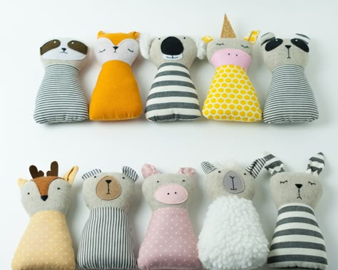 10 Mini Animals. Sewing pattern PDF Toys For Kids Diy, Popular Sewing Patterns, Animals Sewing, Diy Rag Dolls, Sewing Pattern Free, Diy Beginner, Mini Animals, Softie Pattern