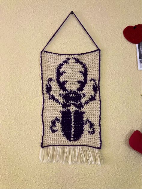 Crochet Moth Granny Square, Bug Crochet, Bat Tapestry Crochet, Tapestry Pattern, Bug Tapestry Crochet, Tarot Crochet Tapestry, Bug Tapestry, Pixel Crochet, Yarn Thread