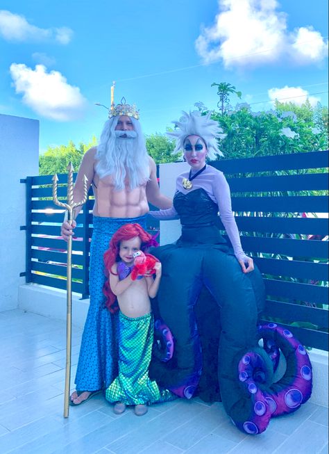 Ariel And Ursula Costume, Triton Costume, Ursula And Ariel, King Triton Costume, Ursula Costume, King Triton, Party Dress Codes, Easy Diy Costumes, Halloween 2024