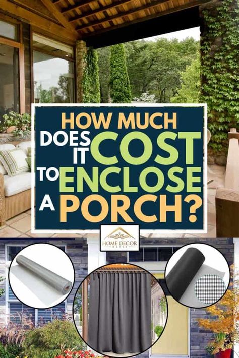 How Much Does It Cost To Enclose A Porch? Article by HomeDecorBliss.com #HomeDecorBliss #HDB #home #decor Enclose A Porch, Small Enclosed Porch, Covered Back Porches, Enclosed Porch, Cozy Summer, Enclosed Porches, Easy Hacks, Enclosed Patio, Small Porches