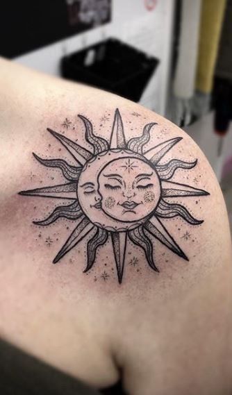 Sun Moon Tattoos, Sun And Moon Tattoos, Moon Sun Tattoo, Hippie Tattoo, Sun And Moon Tattoo, Moon Tattoos, Moon Tattoo Designs, Sun Tattoos, Sun Tattoo