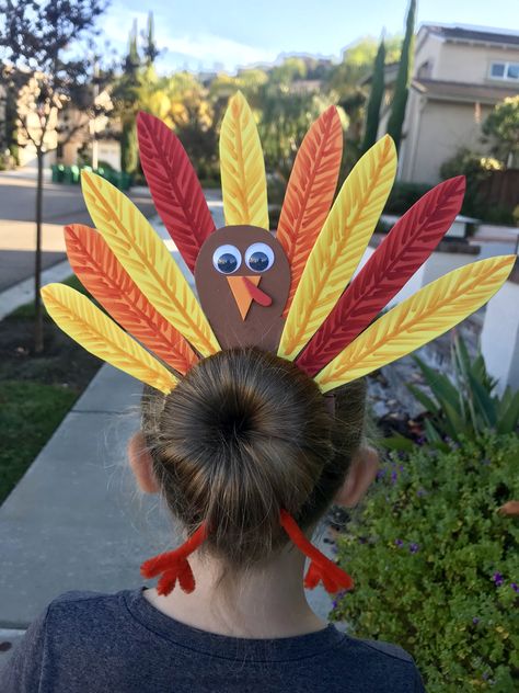 Crazy Hair For Kids, Thanksgiving Hairstyles, Thanksgiving Hair, Wacky Hair Days, Going Out Hairstyles, Crazy Hair Day, Wacky Hair, Crazy Hair Day At School, Easter Hair Bow