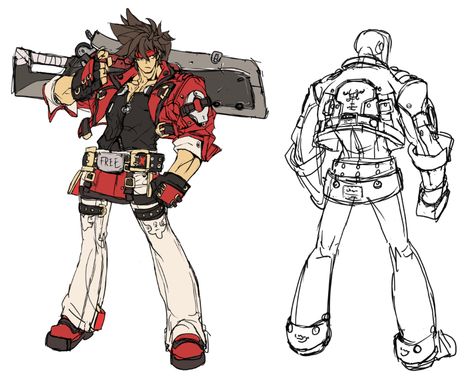 Sol Badguy Concept Art - Guilty Gear -Strive- Art Gallery Sol Badguy, Scene Drawing, Character Model Sheet, Guild Wars, Guilty Gear, Game Character Design, Character Sheet, Video Game Art, Character Designs