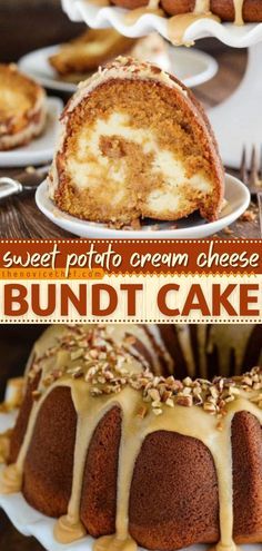 Sweet Potato Bundt Cake Recipe, Sweet Potato Cream Cheese, Sweet Potato Bundt Cake, Praline Frosting, Sweet Potato Dessert Recipes, Sweet Potato Cake Recipe, Cream Cheese Bundt Cake, Sweet Potato Pound Cake, Autumn Desserts