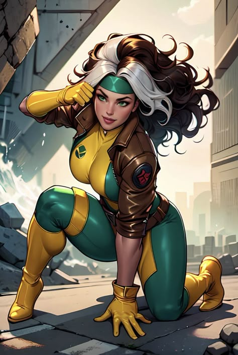 Xman Marvel, Gambit Marvel, Rogue X Men, Marvel Rogue, Xmen Comics, Marvel Heroines, Marvel Superheroes Art, Marvel Comics Superheroes, Marvel Characters Art