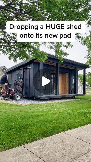 Tiny House on Instagram: "Had some fun this afternoon moving a new display shed onto its new stone pad!  #tinyhome" Shed Office, Ranch Exterior, Building Ideas, Have Some Fun, Victorian Homes, Modern Rustic, Some Fun, Garden Ideas, Tiny House