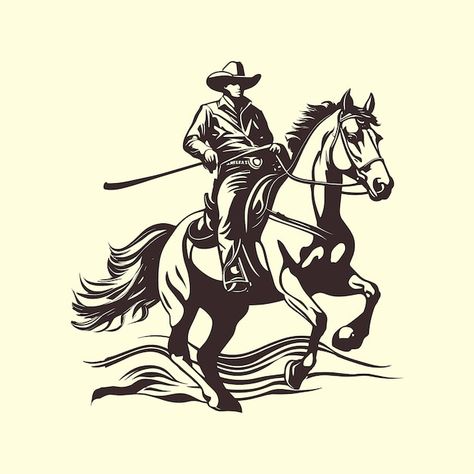 Wild West Sheriff, Cowboy Tattoo, Animal Stencil Art, Black Clipart, Western Logo, Horse Stencil, Cowboy Tattoos, Horse Vintage, Riding A Horse