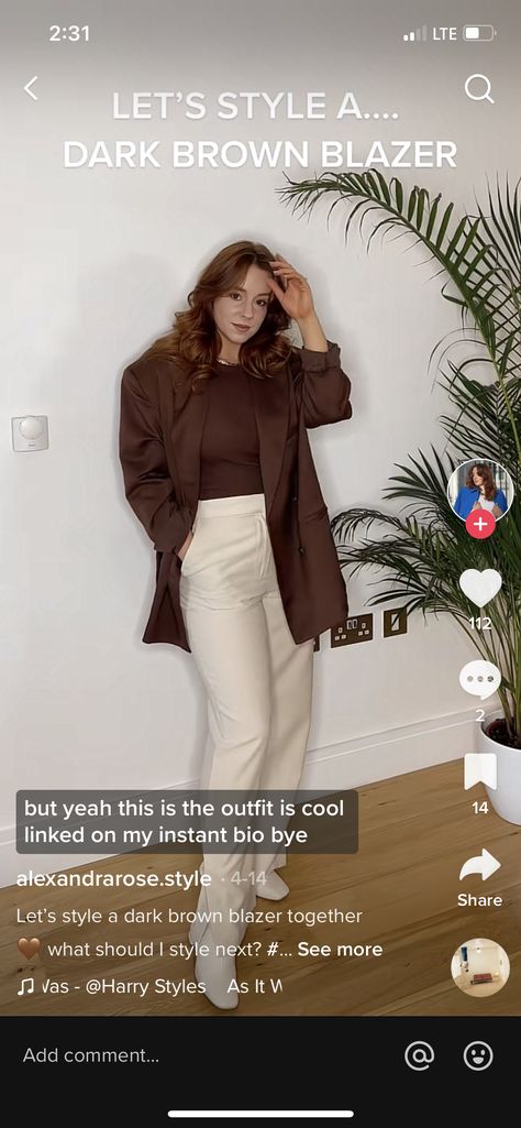 Blazer Outfit With Dress, Dark Brown Blazer Outfit, Shirt With Blazer, Outfit With Dress, Brown Blazer Outfit, Chocolate Shirt, Work Fits, Blazer Outfit, Brown Blazer