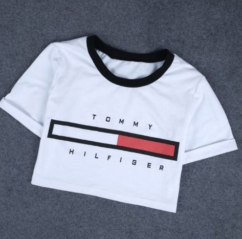 Tommy Hilfiger Crop Top- Tommy Girl Crop Top- Hilfiger Shirt-90's Vintage Clothing-Crop Top-Teen Christmas Gift Tommy Hilfiger Crop Top, Stil Boho, Girls Crop Tops, Paris Mode, Tommy Hilfiger Outfit, Shirts For Teens, Tommy Hilfiger Shirts, Crop Top Outfits, Cropped Tops