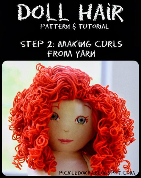 Hello Dollies, Diy Doll Hair, Yarn Wig, Pickled Okra, Doll Making Tutorials, Start Sewing, Yarn Dolls, Hair Patterns, Clothespin Dolls