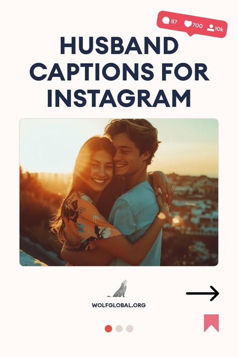 A smiling couple embracing at sunset with text "Husband Captions for Instagram" overhead.
A graphic with a checklist of affectionate statements about a spouse, with an arrow pointing right.
Woman with laptop surrounded by social media icons, promoting an Instagram engagement pod. Instagram Captions For Hubby, You Are My Favourite Quote, Insta Captions With Husband, Captions For Photos With Husband, Love Caption For Husband, Birthday Captions For Hubby, Instagram Captions For Husband Love, Instagram Husband Captions, One Word Caption For Husband