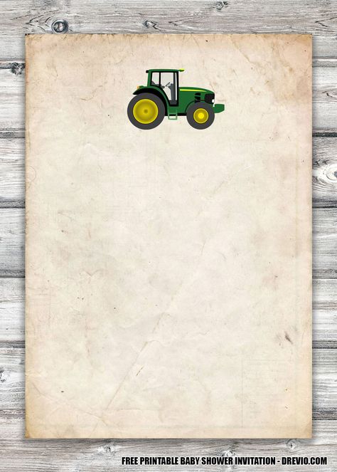 Farm Party Invitations, Tractor Birthday Invitations, Gratitude To God, Farm Invitation, Farm Baby Shower, Rustic Baby Shower Invitations, 80th Birthday Invitations, Tractor Birthday, Happy Birthday Wallpaper