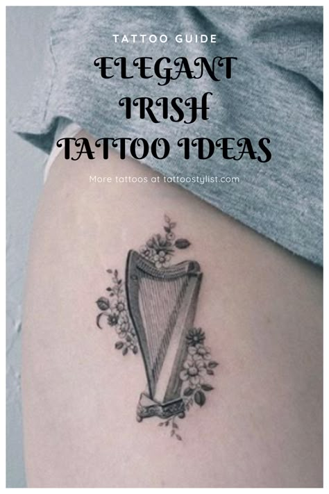 Celtic Tattoo Ideas Female, Irish Symbols Tattoos, Tattoo Irish Symbols, Irish Tattoos Fine Line, Irish Heather Tattoo, Irish Love Tattoo, Scottish Rose Tattoo, Irish Rose Tattoo, Irish Heritage Tattoo For Women