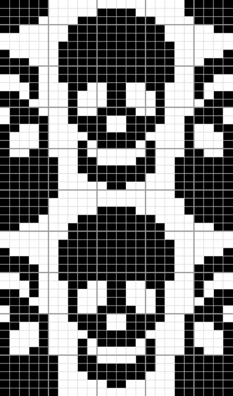 Knit Graph Patterns Charts, Pentagram Pixel Art, Knitting Graph Patterns, Skull Pixel Art Grid, Halloween Fair Isle Chart, Halloween Colorwork Chart, Ghost Knitting Chart, Gothic Knitting, Knitting Skull Pattern