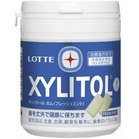 Lotte xylitol gum fresh mint family bottle 143gX6 pieces   #pretty Xylitol Gum, Asian Snacks, Japanese Candy, Japanese Snacks, Chewing Gum, Fresh Mint, Gourmet Food, Coffee Cans, Japanese Food