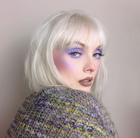 Soft Girl Aesthetic Makeup, Victorian Royalty, Aesthetic Makeup Looks, Purple Blush, Cheek Makeup, Pride Makeup, Makeup Is Life, Unique Makeup, 90s Hairstyles