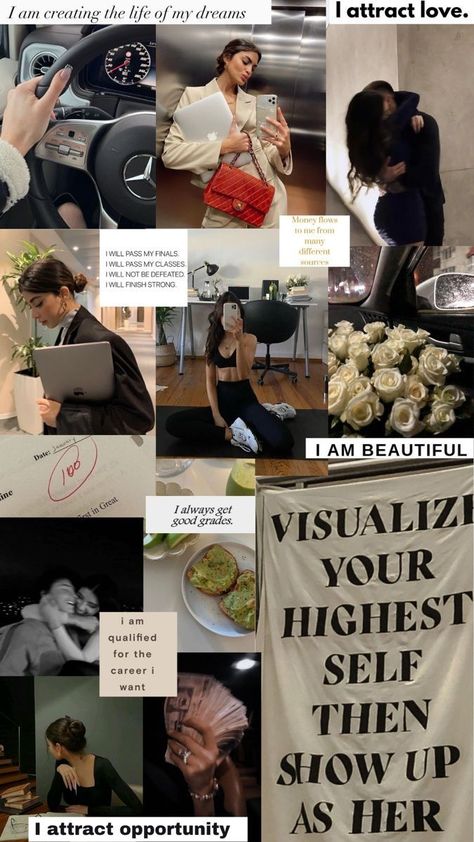 Inspo Vision Board, Vision Board Collage, Manifesting Vision Board, Vision Board Examples, Vision Board Images, Career Vision Board, Vision Board Wallpaper, Business Woman Successful, Vision Board Pictures