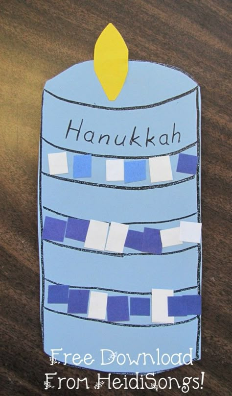 Hanukkah Candle Free Download from HeidiSongs Hanukkah Preschool, Crafts Around The World, Hannukah Crafts, Hanukkah Activities, December Themes, Chanukah Crafts, Hanukkah Kindergarten, December Preschool, December Lessons