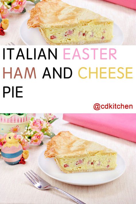 Ham And Cheese Pie Recipe, Osara Recipes, Ham And Cheese Pie, Italian Easter Pie, Ham Pie, Double Pie Crust, Italian Ham, Cheese Pie Recipe, Italian Easter Bread