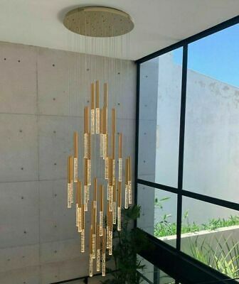 (eBay) Long Staircase Chandelier Lights Ceiling Fixtures Crystal Home Hanging Lamps Long Staircase, Modern Hanging Lights, Hanging Lighting, Chandelier Lights, Staircase Chandelier, Lights Ceiling, Hanging Lamps, Pendant Ceiling Lamp, Round Rings