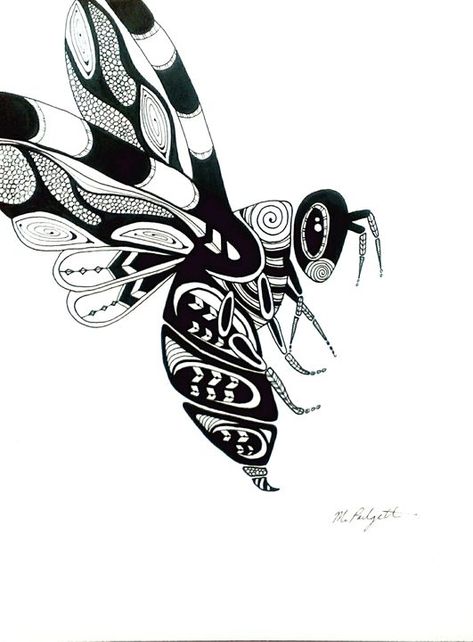 Native American Animal Symbols, Bumble Bee Tattoo, Bumble Bee Art, Bee Stuff, Bee Drawing, Bumble Bee Print, Bee Illustration, Animal Symbolism, Bee Tattoo