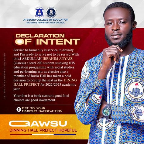 Declaration of intent flyer in Atecoe designed by oppomence graphics in Ghana 0247369275 Declaration Of Intent, Photoshop Design Ideas, Church Poster Design, Flyer Design Inspiration, Church Poster, Student Studying, Photoshop Design, Performance Art, Flyer Design