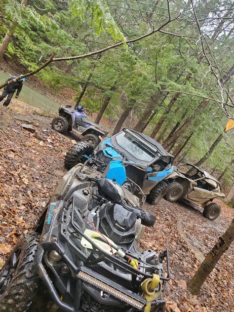 Muddy days and Crossing creeks #canam #outlander #maverick #polaris #rackinmiles #familyfun #norestonsunday Canam Outlander, Can Am, Outlander, Family Fun, Bike, Vehicles, Quick Saves