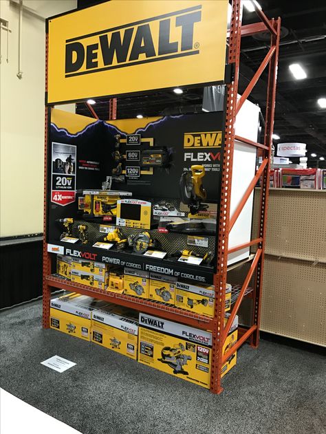 Dewalt Shelves, Point Of Sale Design, Retail Store Interior Design, Point Of Sale Display, Increase Confidence, Retail Store Interior, Pos Display, Industrial Design Furniture, Tool Store