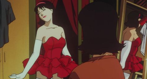 Perfect Blue Halloween Costume, Perfect Blue Red Dress, Perfect Blue Dress Anime, Mima Perfect Blue Cosplay, Mima Perfect Blue Red Dress, Mima Perfect Blue Fanart, Perfect Blue Red Dress Anime, Mima Perfect Blue, Mima Kirigoe