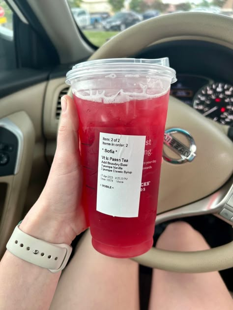 Starbucks Drinks To Try Strawberry Acai, Good Refresher Drinks Starbucks, Strawberry Tea Starbucks, Fruity Drinks From Starbucks, Starbucks Tropical Drink, Fruity Drinks At Starbucks, Iced Passion Tango Tea Starbucks Order, Starbucks Refreshing Drinks, Starbucks Drink Refreshers