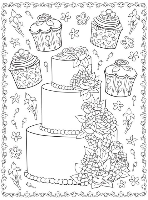 Welcome to Dover Publications Dover Coloring Pages, Cake Coloring, Cupcake Coloring Pages, Creative Haven Coloring Books, Food Coloring Pages, Kid Coloring Page, Coloring Pages Inspirational, Adult Coloring Designs, Dover Publications