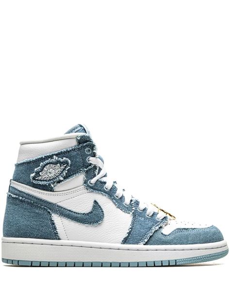 Jordan 1 High Og Denim, Jordan Wings, Pretty Sneakers, Denim Sneakers, Jordan Air, Jordan 1 High Og, Air Jordan 1 Retro High Og, Swag Shoes, Air Jordan 1 High