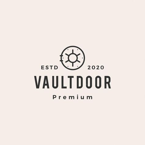 Premium Vector | Vault door hipster vintage logo vector icon illustration Vault Doors, Safety Posters, Hipster Logo, Vector Icons Illustration, Logo Business, Security Door, Vaulting, 로고 디자인, Vintage Logo