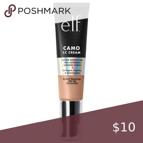 Elf Cosmetics Light 280 N Camo CC Cream Foundation Cream Foundation, Color Correcting, Elf Cosmetics, Collagen Peptides, Cc Cream, Color Correction, Sell Items, Color Light, Cream Color