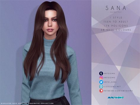 Sana Hair, Aurora Hair, Alpha Cc, Sims 4 Tsr, Glow Hair, Cc Hair, Sims Packs, Pelo Sims, Sims 4 Downloads